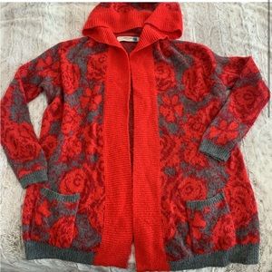 Sparrow Anthropologie Red Floral
Cardigan Sweater
